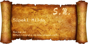 Sipeki Milda névjegykártya